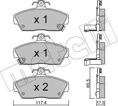 Metelli 22-0119-0 - Bremžu uzliku kompl., Disku bremzes www.autospares.lv