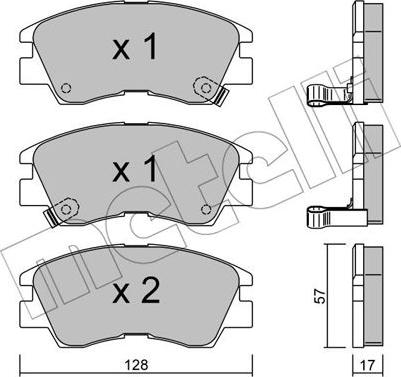 Metelli 22-0115-0 - Bremžu uzliku kompl., Disku bremzes www.autospares.lv