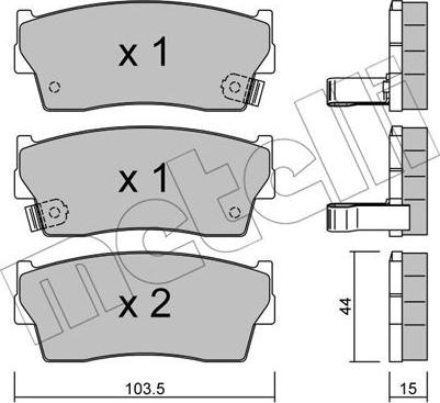 Metelli 22-0116-0 - Brake Pad Set, disc brake www.autospares.lv