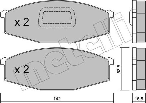 Metelli 22-0110-1 - Bremžu uzliku kompl., Disku bremzes www.autospares.lv