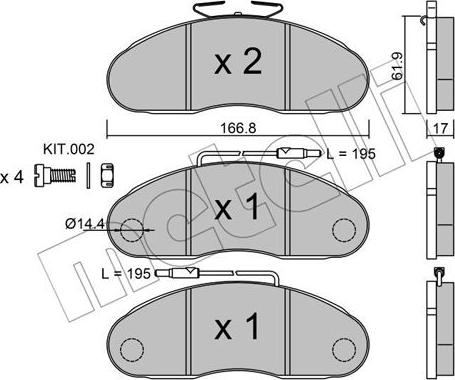 Metelli 22-0111-0 - Bremžu uzliku kompl., Disku bremzes autospares.lv