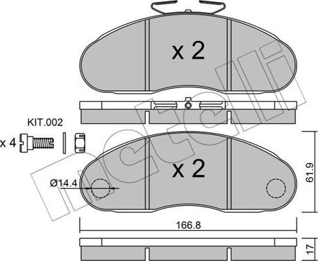 Metelli 22-0111-1 - Bremžu uzliku kompl., Disku bremzes autospares.lv