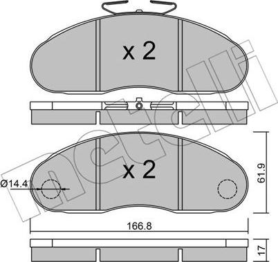 Metelli 22-0111-2 - Bremžu uzliku kompl., Disku bremzes autospares.lv