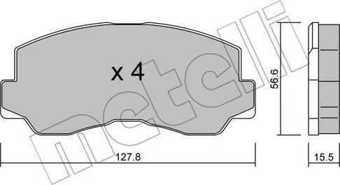 Metelli 22-0112-0 - Bremžu uzliku kompl., Disku bremzes www.autospares.lv