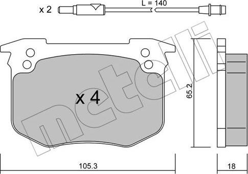 Metelli 22-0189-0 - Bremžu uzliku kompl., Disku bremzes autospares.lv