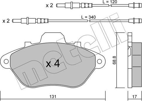 Metelli 22-0185-0 - Bremžu uzliku kompl., Disku bremzes www.autospares.lv