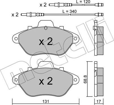 Metelli 22-0185-1 - Bremžu uzliku kompl., Disku bremzes www.autospares.lv