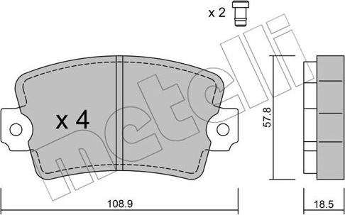 Metelli 22-0186-0 - Bremžu uzliku kompl., Disku bremzes autospares.lv