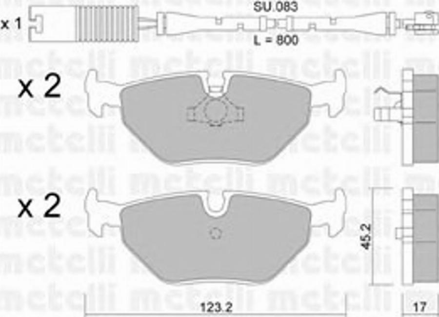 Metelli 22-0180-0K - Bremžu uzliku kompl., Disku bremzes www.autospares.lv