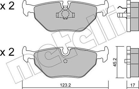 Metelli 22-0180-0 - Brake Pad Set, disc brake www.autospares.lv