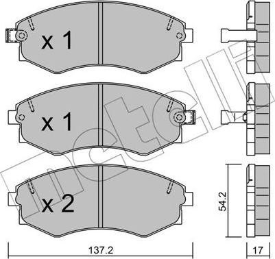 Metelli 22-0188-1 - Bremžu uzliku kompl., Disku bremzes www.autospares.lv