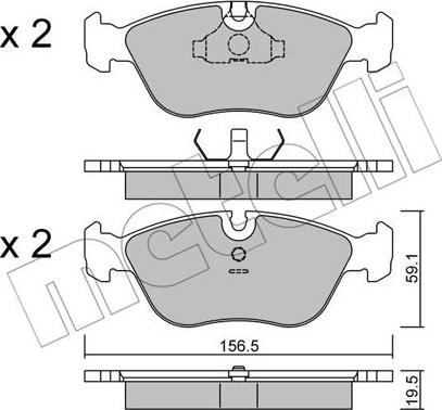 Metelli 22-0182-0 - Brake Pad Set, disc brake www.autospares.lv