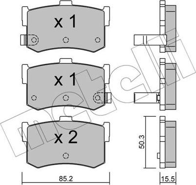 Metelli 22-0187-0 - Brake Pad Set, disc brake www.autospares.lv