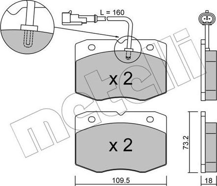 Metelli 22-0139-1 - Bremžu uzliku kompl., Disku bremzes www.autospares.lv