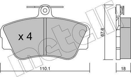 Metelli 22-0130-0 - Bremžu uzliku kompl., Disku bremzes www.autospares.lv