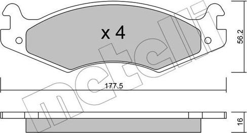 Metelli 22-0133-0 - Bremžu uzliku kompl., Disku bremzes www.autospares.lv