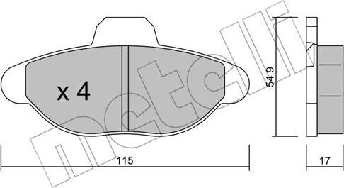 Metelli 22-0137-0 - Brake Pad Set, disc brake www.autospares.lv