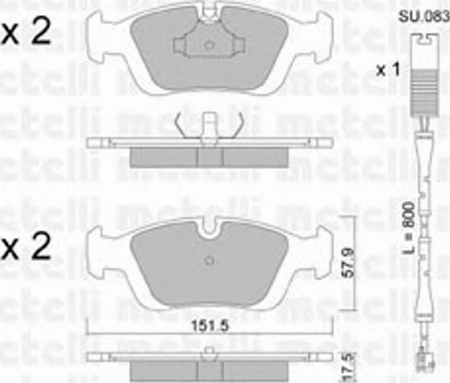 Metelli 22-0124-0K - Bremžu uzliku kompl., Disku bremzes www.autospares.lv