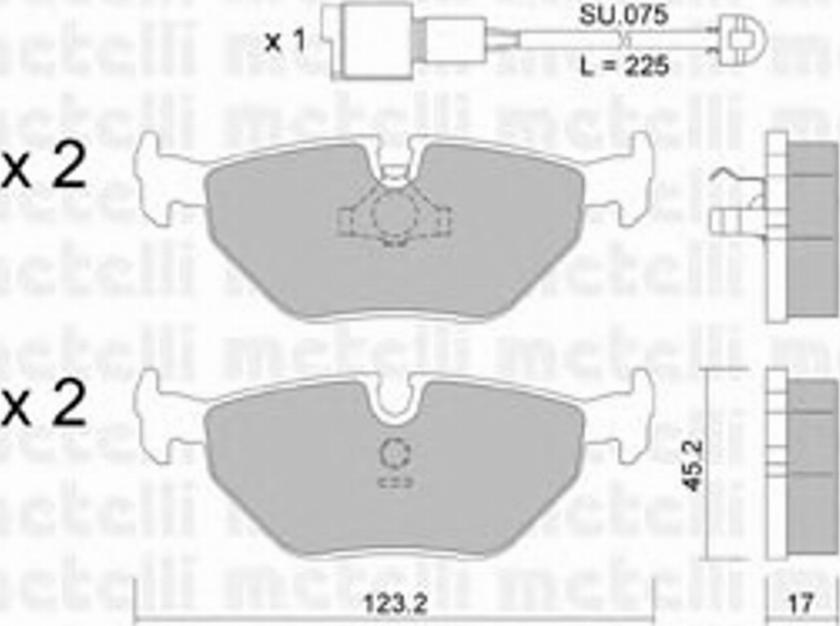 Metelli 22-0125-0K - Bremžu uzliku kompl., Disku bremzes www.autospares.lv