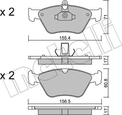 Metelli 22-0128-0 - Bremžu uzliku kompl., Disku bremzes www.autospares.lv