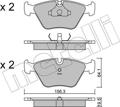 Metelli 22-0122-0 - Тормозные колодки, дисковые, комплект www.autospares.lv