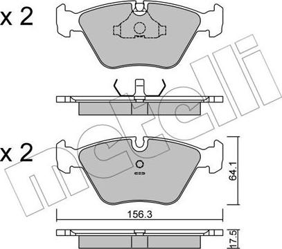 Metelli 22-0122-1 - Bremžu uzliku kompl., Disku bremzes autospares.lv