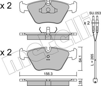 Metelli 22-0122-2K - Тормозные колодки, дисковые, комплект www.autospares.lv