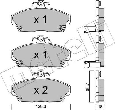 Metelli 22-0174-0 - Brake Pad Set, disc brake www.autospares.lv