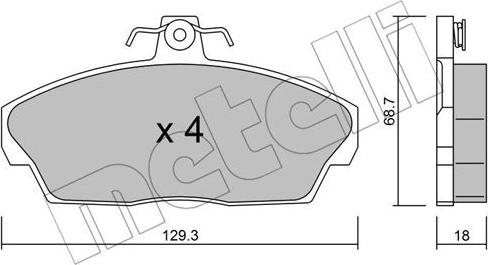 Metelli 22-0174-1 - Bremžu uzliku kompl., Disku bremzes autospares.lv