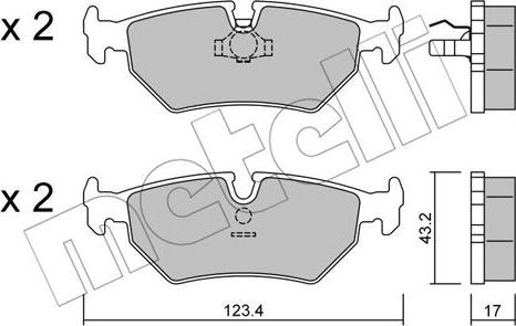 Metelli 22-0178-0 - Тормозные колодки, дисковые, комплект www.autospares.lv