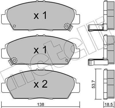 Metelli 22-0172-0 - Bremžu uzliku kompl., Disku bremzes autospares.lv