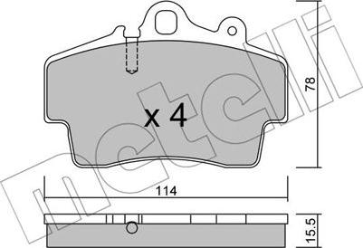 Metelli 22-0891-0 - Bremžu uzliku kompl., Disku bremzes autospares.lv