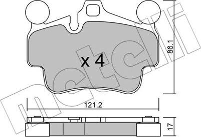 Metelli 22-0892-0 - Bremžu uzliku kompl., Disku bremzes www.autospares.lv