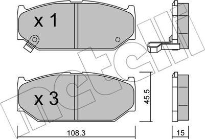 Metelli 22-0897-0 - Bremžu uzliku kompl., Disku bremzes www.autospares.lv