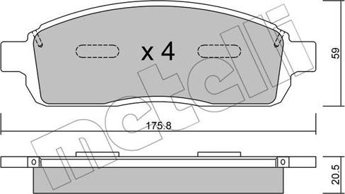 Metelli 22-0859-0 - Bremžu uzliku kompl., Disku bremzes www.autospares.lv