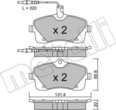 Metelli 22-0853-0 - Bremžu uzliku kompl., Disku bremzes autospares.lv