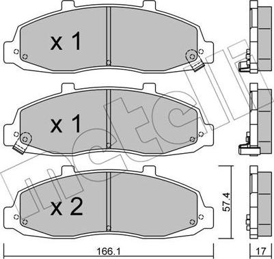 Metelli 22-0857-0 - Bremžu uzliku kompl., Disku bremzes www.autospares.lv