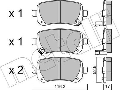 Metelli 22-0864-0 - Bremžu uzliku kompl., Disku bremzes www.autospares.lv