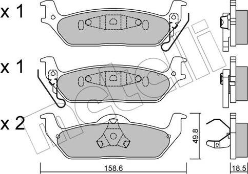 Metelli 22-0860-0 - Bremžu uzliku kompl., Disku bremzes www.autospares.lv