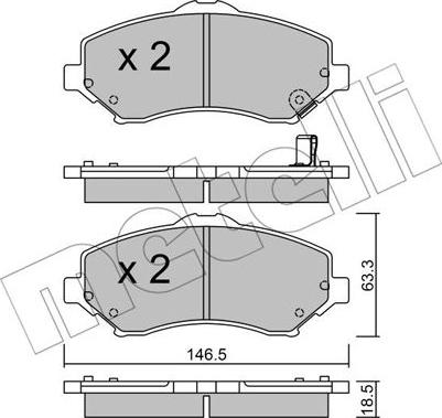 Metelli 22-0862-1 - Bremžu uzliku kompl., Disku bremzes www.autospares.lv