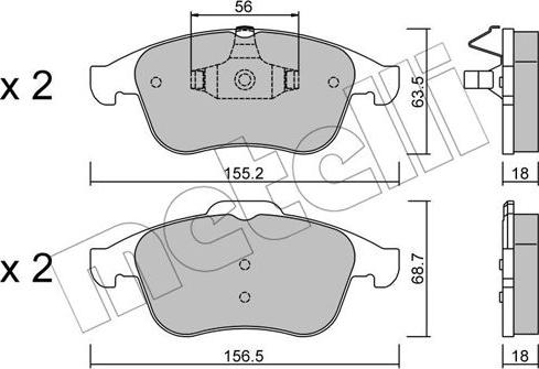 Metelli 22-0803-1 - Bremžu uzliku kompl., Disku bremzes autospares.lv