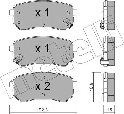 Metelli 22-0815-0 - Тормозные колодки, дисковые, комплект www.autospares.lv