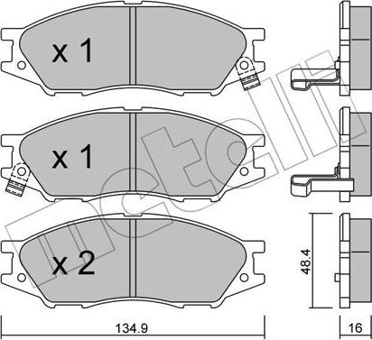 Metelli 22-0810-0 - Тормозные колодки, дисковые, комплект www.autospares.lv