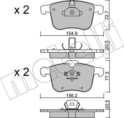 Metelli 22-0813-0 - Bremžu uzliku kompl., Disku bremzes www.autospares.lv