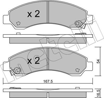 Metelli 22-0888-0 - Bremžu uzliku kompl., Disku bremzes www.autospares.lv