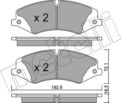 Metelli 22-0836-0 - Brake Pad Set, disc brake www.autospares.lv