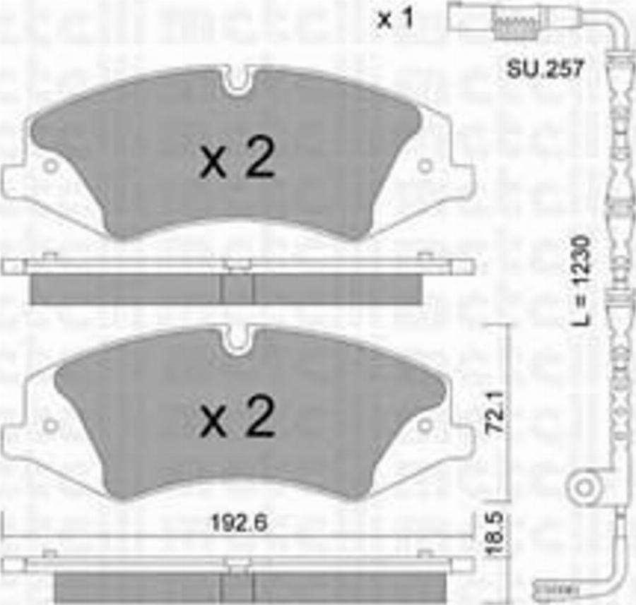 Metelli 2208362K - Brake Pad Set, disc brake www.autospares.lv