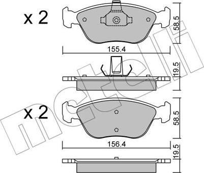 Metelli 22-0832-0 - Brake Pad Set, disc brake www.autospares.lv