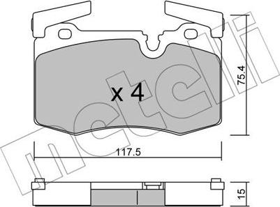 Metelli 22-0829-0 - Bremžu uzliku kompl., Disku bremzes www.autospares.lv