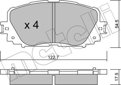 Metelli 22-0820-0 - Brake Pad Set, disc brake www.autospares.lv